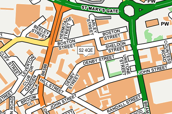 S2 4QE map - OS OpenMap – Local (Ordnance Survey)