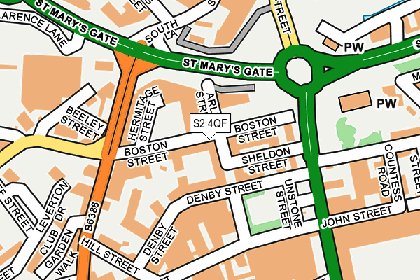 S2 4QF map - OS OpenMap – Local (Ordnance Survey)