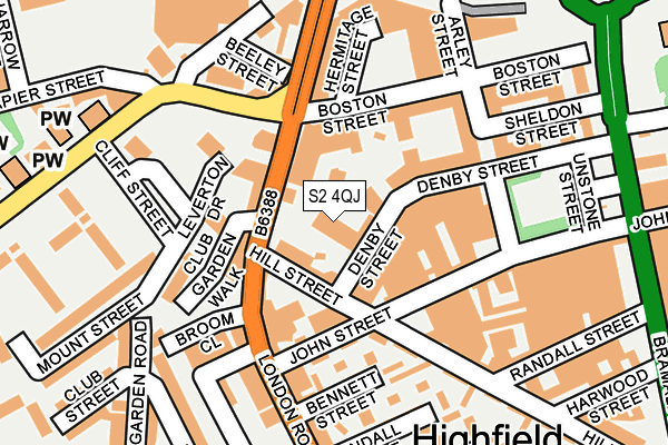 S2 4QJ map - OS OpenMap – Local (Ordnance Survey)