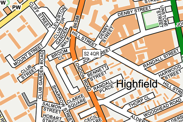 S2 4QR map - OS OpenMap – Local (Ordnance Survey)