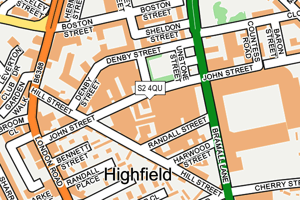 S2 4QU map - OS OpenMap – Local (Ordnance Survey)