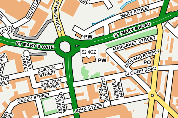 S2 4QZ map - OS OpenMap – Local (Ordnance Survey)