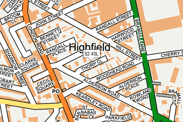 S2 4SL map - OS OpenMap – Local (Ordnance Survey)