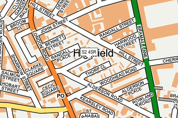 S2 4SR map - OS OpenMap – Local (Ordnance Survey)