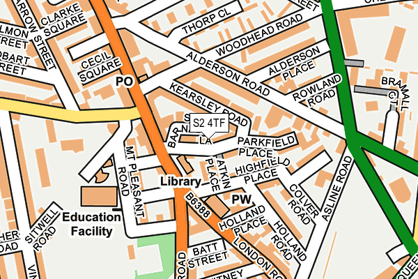 S2 4TF map - OS OpenMap – Local (Ordnance Survey)