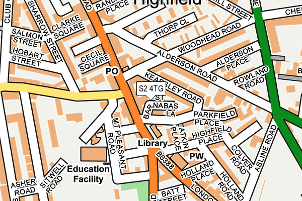 S2 4TG map - OS OpenMap – Local (Ordnance Survey)