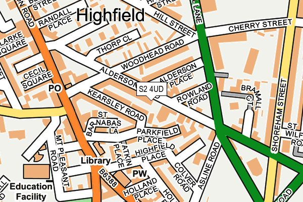 S2 4UD map - OS OpenMap – Local (Ordnance Survey)