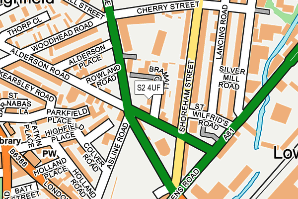 S2 4UF map - OS OpenMap – Local (Ordnance Survey)