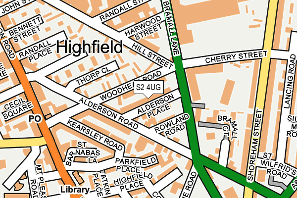 S2 4UG map - OS OpenMap – Local (Ordnance Survey)