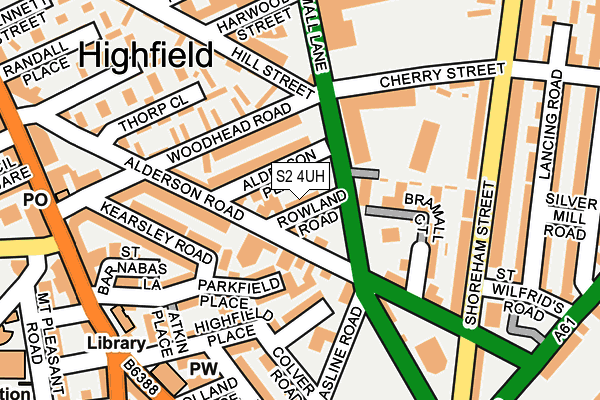 S2 4UH map - OS OpenMap – Local (Ordnance Survey)