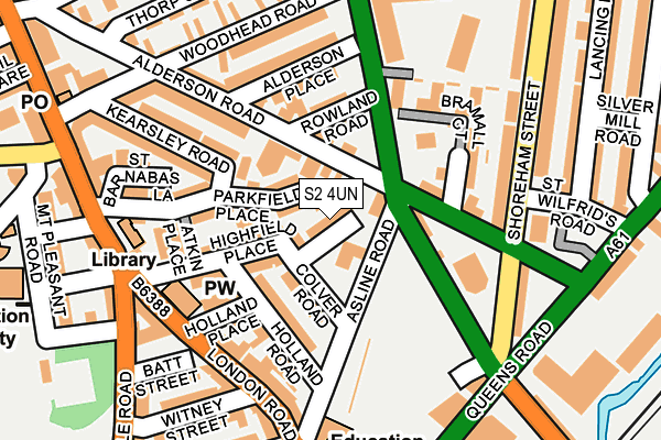 S2 4UN map - OS OpenMap – Local (Ordnance Survey)