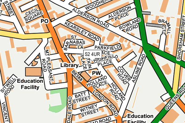 S2 4UR map - OS OpenMap – Local (Ordnance Survey)