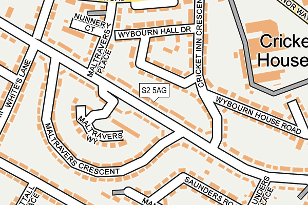 S2 5AG map - OS OpenMap – Local (Ordnance Survey)