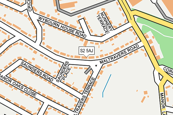 S2 5AJ map - OS OpenMap – Local (Ordnance Survey)