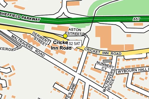 S2 5AT map - OS OpenMap – Local (Ordnance Survey)