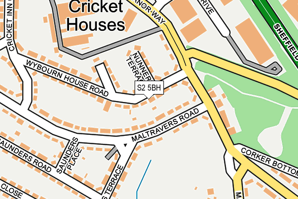 S2 5BH map - OS OpenMap – Local (Ordnance Survey)