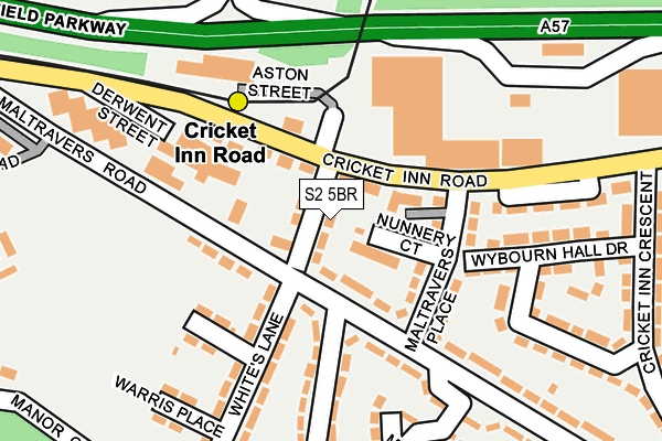 S2 5BR map - OS OpenMap – Local (Ordnance Survey)