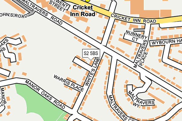 S2 5BS map - OS OpenMap – Local (Ordnance Survey)