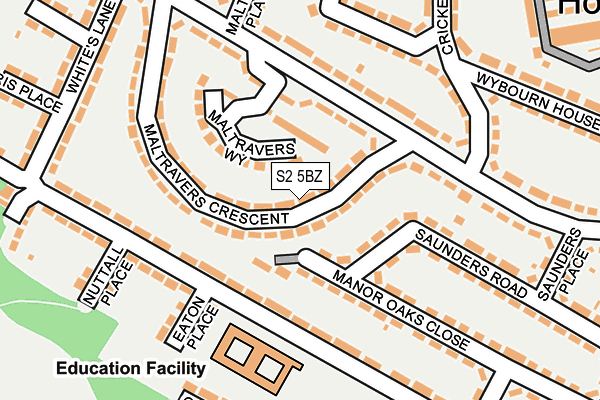 S2 5BZ map - OS OpenMap – Local (Ordnance Survey)