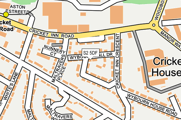 S2 5DF map - OS OpenMap – Local (Ordnance Survey)