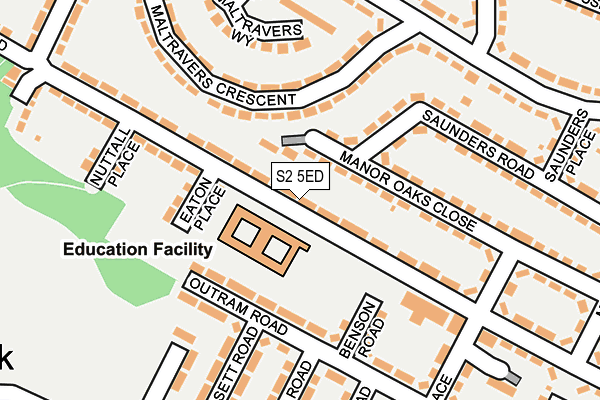 S2 5ED map - OS OpenMap – Local (Ordnance Survey)