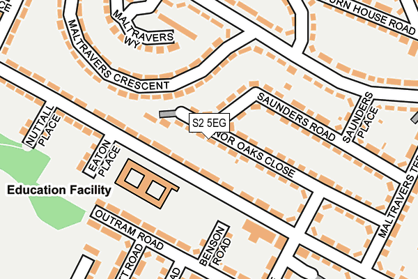 S2 5EG map - OS OpenMap – Local (Ordnance Survey)