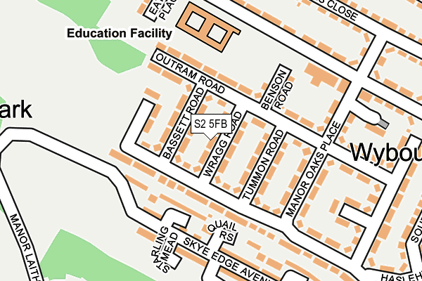 S2 5FB map - OS OpenMap – Local (Ordnance Survey)