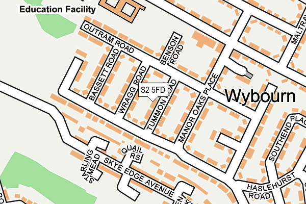 S2 5FD map - OS OpenMap – Local (Ordnance Survey)