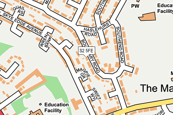 S2 5FE map - OS OpenMap – Local (Ordnance Survey)