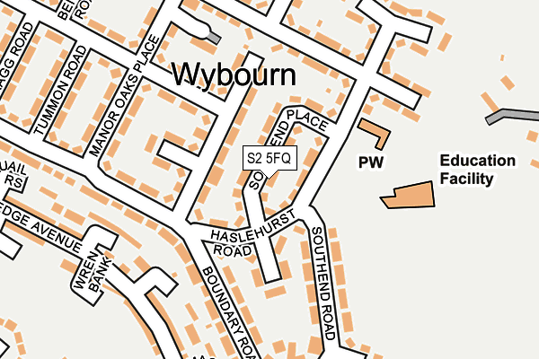 S2 5FQ map - OS OpenMap – Local (Ordnance Survey)