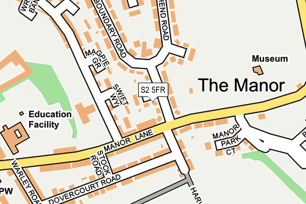 S2 5FR map - OS OpenMap – Local (Ordnance Survey)
