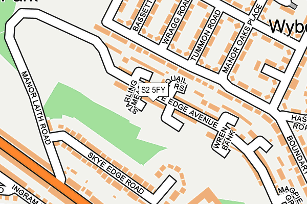 S2 5FY map - OS OpenMap – Local (Ordnance Survey)