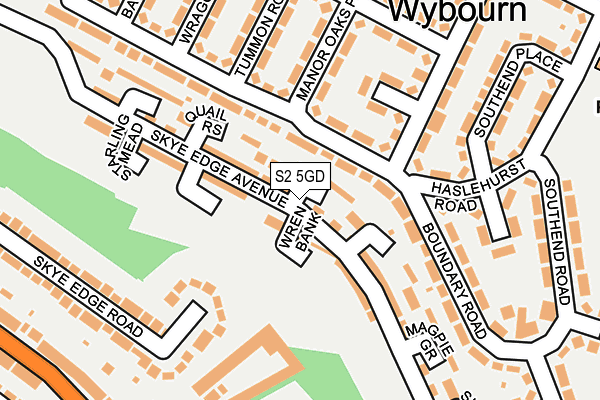 S2 5GD map - OS OpenMap – Local (Ordnance Survey)