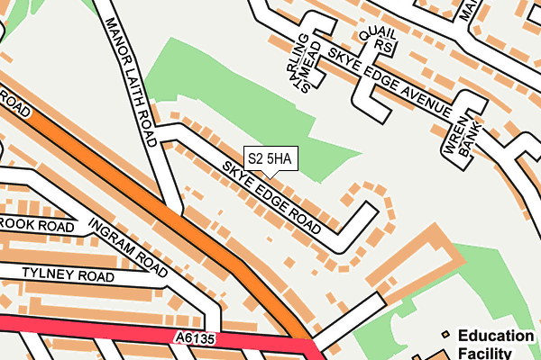 S2 5HA map - OS OpenMap – Local (Ordnance Survey)
