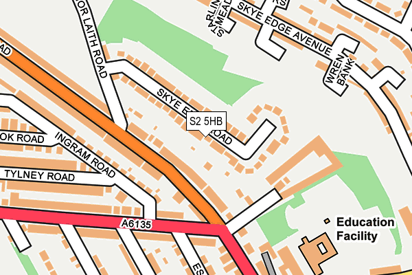 S2 5HB map - OS OpenMap – Local (Ordnance Survey)