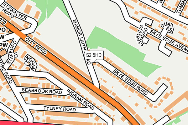 S2 5HD map - OS OpenMap – Local (Ordnance Survey)