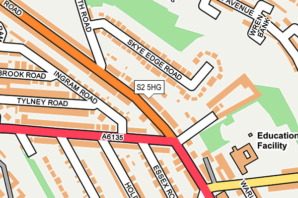 S2 5HG map - OS OpenMap – Local (Ordnance Survey)