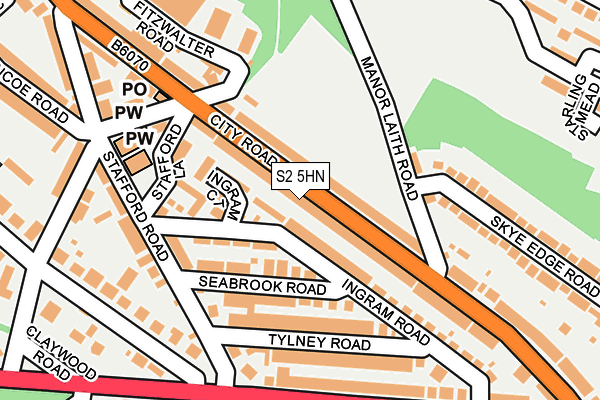 S2 5HN map - OS OpenMap – Local (Ordnance Survey)