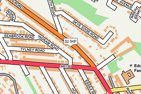S2 5HP map - OS OpenMap – Local (Ordnance Survey)