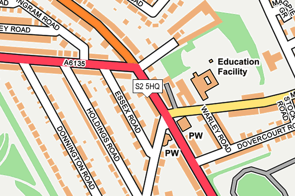 S2 5HQ map - OS OpenMap – Local (Ordnance Survey)