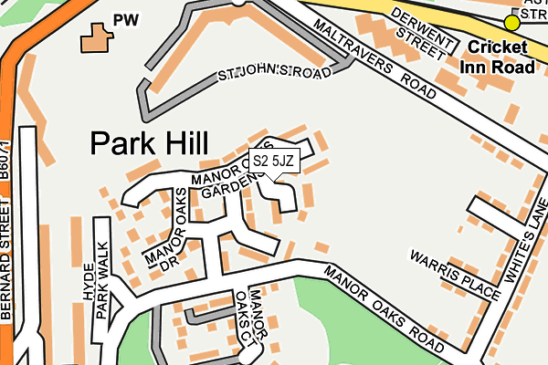 S2 5JZ map - OS OpenMap – Local (Ordnance Survey)