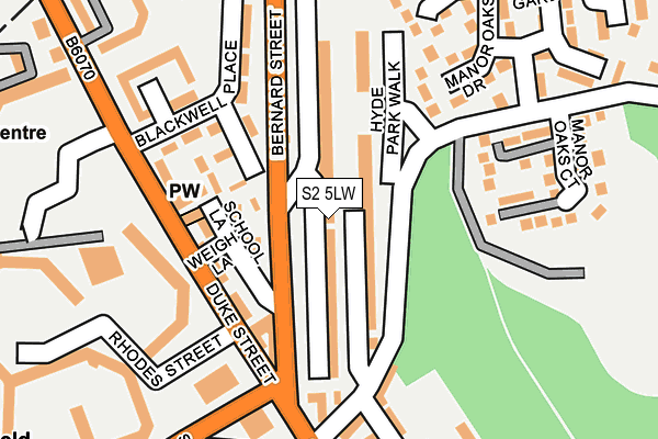S2 5LW map - OS OpenMap – Local (Ordnance Survey)