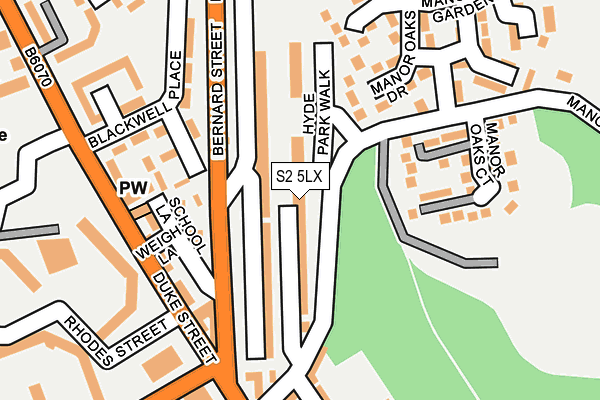 S2 5LX map - OS OpenMap – Local (Ordnance Survey)