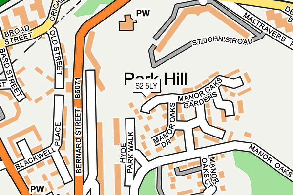 S2 5LY map - OS OpenMap – Local (Ordnance Survey)