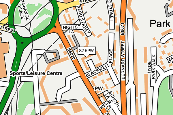 S2 5PW map - OS OpenMap – Local (Ordnance Survey)