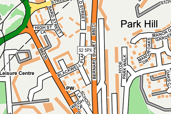 S2 5PX map - OS OpenMap – Local (Ordnance Survey)
