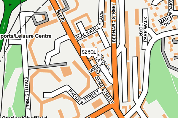 S2 5QL map - OS OpenMap – Local (Ordnance Survey)