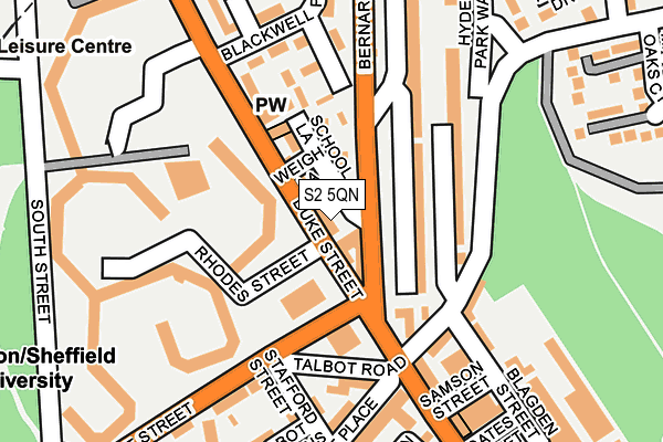 S2 5QN map - OS OpenMap – Local (Ordnance Survey)