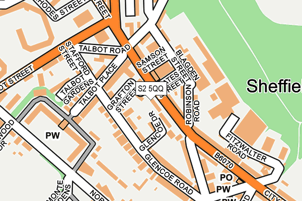 S2 5QQ map - OS OpenMap – Local (Ordnance Survey)