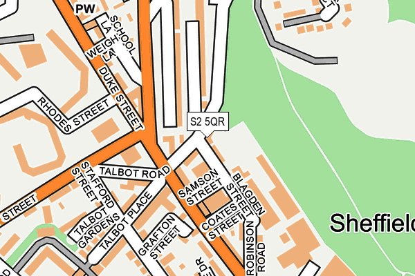 S2 5QR map - OS OpenMap – Local (Ordnance Survey)